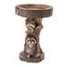 oshhnii Garden Bird Bath Bowl Raccoon Statue Figurine Housewarming Deck Resin Feeder