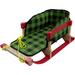 Children Wooden Sled Snow Sled For Toddlers Kids Sleigh With Pull Ropes And Cushion Baby Sled Red (Wooden Sled With Cushion)