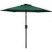 7.5ft Outdoor Market Table Patio Umbrella with Button Tilt & Metal Frae UV Polyester Fabric Parasol with Crank & 8 Sturdy Ribs for Garden & Beach Green