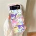 Wavy Phone Cases For Samsung Galaxy Z Flip 4 5 3 Cute Lotso Hello Kitty Blue Cinnamoroll Sanrio Kuromi Edge Back Cover