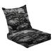 2-Piece Deep Seating Cushion Set Abstract black silhouette Monstera leaves Outdoor Chair Solid Rectangle Patio Cushion Set