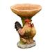 oshhnii Garden Bird Bath Bowl Statue Figurine Balcony Yard Deck Resin Feeder