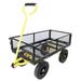 Heavy Duty Tools Cart Folding Utility Wagon with Adjustable Handlebar Mesh Metal Garden Cart with 10 Solid Tire Collapsible Wagon for Sports Shopping Camping Black