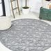 JONATHAN Y JONATHAN Y Peralta Neutral Geometric Indoor/Outdoor Area Rug 5 Round - Dark Gray