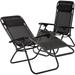 Chairs Outdoor Adjustable Recliner Chair Folding Lounge Patio Chairs Heavy Duty Chair with Pillows Set of 2 for Beach Lawn Campï¼ˆBlackï¼‰