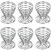 6 Pcs Stainless Steel Spring Wire Tray Boiled Egg Cups Holder