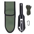 Multipurpose Camping Shovel Aluminum Alloy Small Survival Multitool Shovel for Outdoor Hiking Black