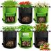 6 Pack Potato Grow Bags 15 Gallon with Flap Grow Bags for Growing Potatoes Duarable Fabric Garden Planter Pots with Harvest Window for Vegetable and Fruits Black & Green