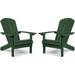 WINSOON All Weather HIPS Outdoor Plastic Adirondack Chairs Set Of 2-Green