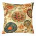 YST 60S 70S 80S Vintage Flowers Throw Pillow Cover Groovy Floral Pillow Cover 18x18 Inch Boho Dahlias Decorative Pillow Cover Red Orange Dark Blue Psychedelic Cushion Cover