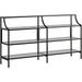 Contemporary 3 Shelf 59 Metal Framed Glass Console Table In Black