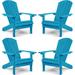 WINSOON All Weather HIPS Outdoor Plastic Adirondack Chairs Set Of 4-Pacific Blue