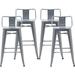 LLBIULife Changjie Metal Barstools Set of 4 Industrial Stools Counter Stools with Backs Indoor-Outdoor Counter Height Stools (30 inch White)