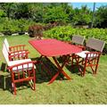 International Caravan Acacia Hardwood Outdoor Folding Dining Set (Set of 5)