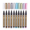 Paint Highlight Pen Black Carddiy Photo Album Pen Water Based Color Metal Pen 1Ml Colorful Gel Pens 12 in A Pack Ballpoint Pens Ink Flat Pen Ink Pens Medium Point Jotter Pen Office Pens for Women Pen