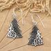 'Christmas Tree-Shaped Sterling Silver Dangle Earrings'