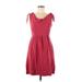 Maeve Casual Dress - Mini Cowl Neck Short sleeves: Burgundy Print Dresses - Women's Size 6