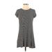 Olivia Rae Casual Dress - Shift: Black Stripes Dresses - Women's Size Small