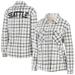 Women's WEAR by Erin Andrews Oatmeal Seattle Kraken Plaid Button-Up Shirt Jacket