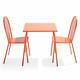 Oviala Business Set aus Bistro-Gartentisch und 2 Stühlen aus orangefarbenem Stahl - Oviala