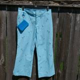 Lilly Pulitzer Pants & Jumpsuits | Lily Pulitzer Blue Golf Tee Capri Pants Size 2 Zippered Pouch Cotton Spandex | Color: Blue | Size: 2