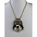 J. Crew Jewelry | J. Crew Heavy Statement Necklace Abstract Pendant Stone 17.5" Unique | Color: Tan | Size: Os