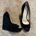 Jessica Simpson Shoes | Jessica Simpson Black Suede Platform Peep Toe Wedges | Color: Black | Size: 10