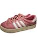 Adidas Shoes | Adidas Women's 10 Pink Leather Samba Rose Platform Sneakers 3 White Stripes | Color: Pink/White | Size: 10