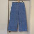 Madewell Pants & Jumpsuits | Madewell High Waisted Button Up Wide Leg Trouser 30t | Color: Blue | Size: 30t