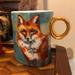 Anthropologie Dining | Anthropologie Fox Mug By Lauren Carlson Walcott - Winter Fauna Collection | Color: Blue/Gold | Size: Os