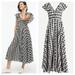 J. Crew Dresses | J Crew Button Up Ruffle Midi Dress V-Neck Gingham Black And Cream Women's Xxs | Color: Black/Cream | Size: Xs