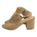 Nine West Shoes | Nine West Neutral Brown Suede Ankle Wrap With Chunky Heel Sandals Size 9m | Color: Tan | Size: 9