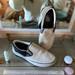 Vans Shoes | Cream/Gray/Black Slip-On Vans ! Size 8 Women’s | Color: Cream/Gray | Size: 8