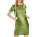 Michael Kors Dresses | Nwot Michael Kors T Shirt Dress Neon Green Black Stripes Size Xs | Color: Black/Green | Size: Xs