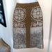 Tory Burch Skirts | Hptory Burch Tan Linen Skirt, Sequins/Rhinestones, Lined, Back Zip. Sz 6 Euc | Color: Tan | Size: 6