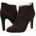 Nine West Shoes | New Nine West Nw Cozie Dark Brown Suede Leather Ankle Zip Heel Boots Sz 8m | Color: Brown | Size: 8