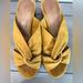 Madewell Shoes | Madewell Yellow Microfiber/Suede Block Kitten Heels Size 9 | Color: Brown/Yellow | Size: 9