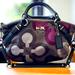 Coach Bags | Coach Madison Sophia Sateen Clover Handbag | Color: Black/Gray/Purple/Silver | Size: Os