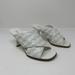 Michael Kors Shoes | Michael Kors Gideon Mule Sandals Women's 5 M White Emb Faux Leather Heeled S0593 | Color: White | Size: 5