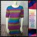 Lularoe Dresses | Lula Roe Tunic S Womens Multicolor Half Sleeve Crew Neck Colorful Top | Color: Pink/Yellow | Size: S