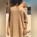 Zara Dresses | New Zara Metallic Thread Knit Kaftan Gold Dress 6427/019 L-Xl Large - Xl | Color: Gold/Tan | Size: L-Xl