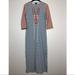 J. Crew Dresses | J Crew Striped Maxi Dress Cover Up Lace Up 3/4 Slv | Color: Blue/Red | Size: S