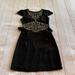 Anthropologie Dresses | Anthropologie Size 00p Petite Black Dress With Ruffles And Beaded Details | Color: Black/Yellow | Size: 00p