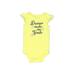 Wonder Nation Short Sleeve Onesie: Yellow Solid Bottoms - Size 18 Month