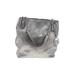 MICHAEL Michael Kors Leather Satchel: Metallic Silver Print Bags