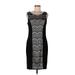 Cynthia Rowley TJX Casual Dress - Sheath Scoop Neck Sleeveless: Black Print Dresses - Women's Size 10