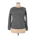 Croft & Barrow Pullover Sweater: Gray Tweed Tops - Women's Size 2X-Large Petite