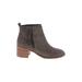 BP. Ankle Boots: Gray Solid Shoes - Women's Size 8 1/2 - Almond Toe