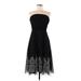 Jessica Howard Casual Dress - A-Line Strapless Sleeveless: Black Print Dresses - Women's Size 8