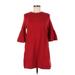 Moth Casual Dress - Sweater Dress: Red Dresses - Women's Size Medium